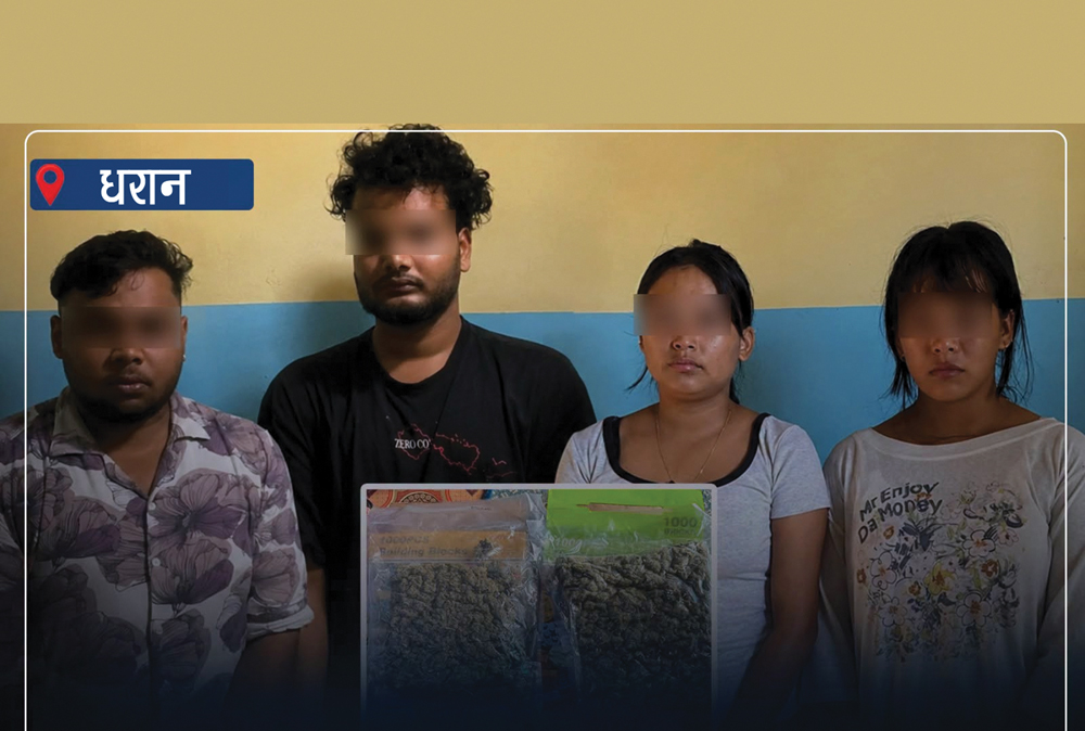 धरानमा पार्सलमा आएको थाइल्याण्डको गाँजासहित चारजना पक्राउ