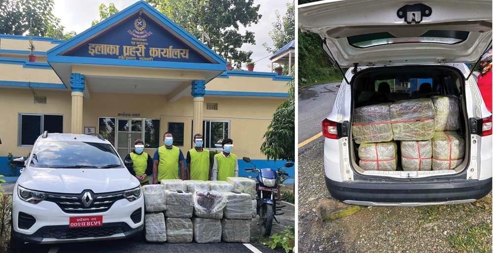 सुनसरीमा ४१८ किलो गाँजासहित चार जना पक्राउ