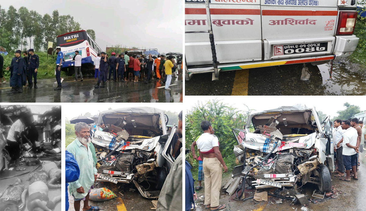 सुनसरीमा बस र माइक्रो ठोक्किँदा चारको मृत्यु